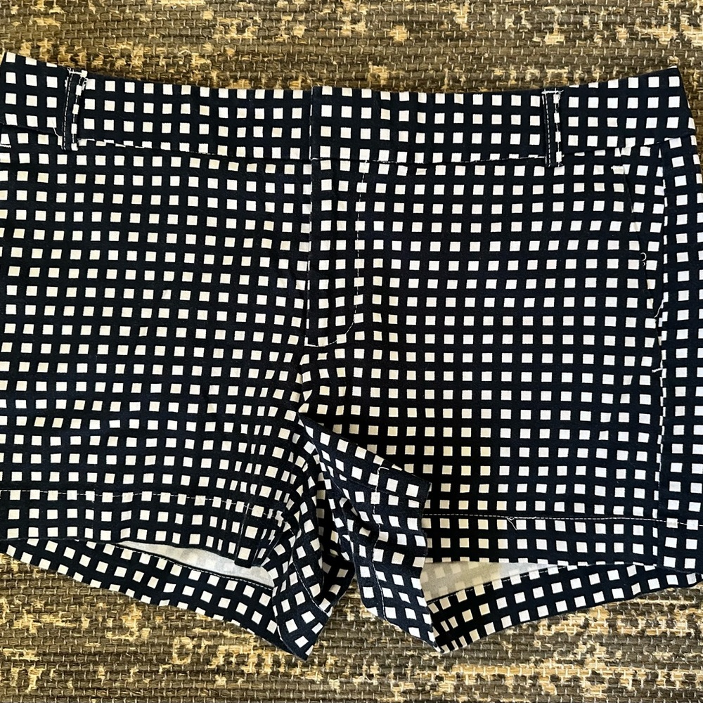 Banana Republic Black and White Check Gingham Bike Shorts